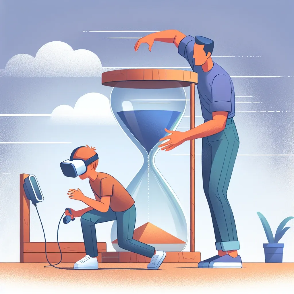 "Meta's new Parent Mode interface for VR, showcasing user-friendly parental controls to manage session time limits for children's virtual reality experiences."